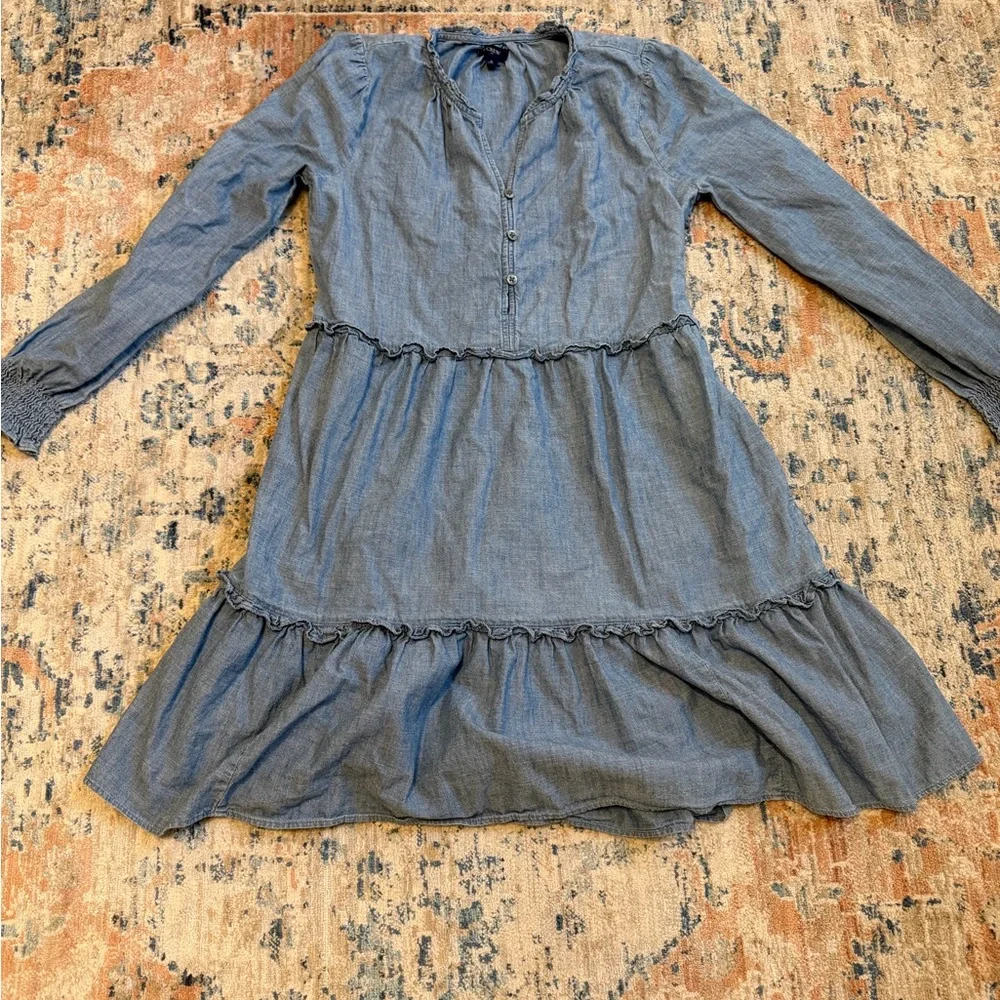 J. Crew Chambray Tiered Dress